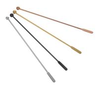 FIXOSHEE Lot de 4 Bâtonnets Mélangeurs en Acier Inoxydable Réutilisables Palettes Rectangulaires Couleurs Argenté Noir Piano Rose Doré et Or pour Cocktails Café Jus et Réutilisable