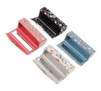 FIXOSHEE Lot de 4 Boîtes à Rouge à Lèvres Brodées en Tissu Étuis Organisateurs pour Cosmétiques Motifs Petits Fleurs Noir Blanc Bleu et Rose Rangement Pratique pour Maison et Boutique