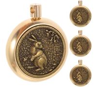 FIXOSHEE Lot de 4 Breloques Lapin en Cuivre Massif Petits Charmes du Zodiaque pour Fabrication de Bijoux Pendentifs Antiques pour Bracelets et Colliers Accessoires Résistants et