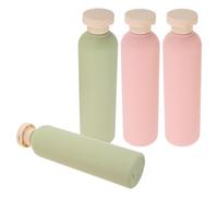 FIXOSHEE Lot de 4 Flacons Souples Rechargeables en PE 260 Ml Vert Avocat avec Bouchon à Clapet Flacons de Voyage Portables pour Shampoing Gel et Lotion Distribution Précise pour Usage