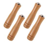 FIXOSHEE Lot de 4 Poignées de Râpe en Bois Naturel 6Mm F-Type Robustes et Ergonomiques Compatibles Lime pour Métal Poignée de Coupe Multifonction pour Perceuse Manuelle et Outils
