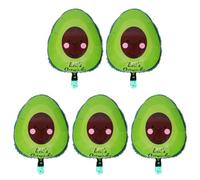 FIXOSHEE Lot de 5 Ballons en Aluminium à Motif Avocat, Décoration Anniversaire en Mylar Gonflés à L'hélium, Couleurs Vertes, Réutilisables et Résistants, pour Fêtes et Anniversaires