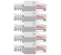 FIXOSHEE Lot de 5 Connecteurs Traversants Cat6 pour Câble Ethernet Non Protégé Fiche Modulaire Plastique Transmission Gigabit Compatible Réseau Domestique et Professionnel