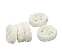 FIXOSHEE Lot De 5 Porte-savons En Luffa Naturel 5-7 Cm, Support Drainant Écologique Et Polyvalent Pour Salle De Bain, La Cuisine Et Bain, Coussinets Absorbants Et Décoratifs