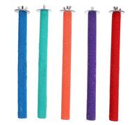 FIXOSHEE Lot De 5 Supports pour Perroquet Bâtonnets De Broyage en Bois Naturel Surface Poncée Taille Moyenne pour Cage Oiseaux Jeu Exercice Pattes Adaptés Petits Perroquets