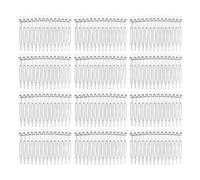 FIXOSHEE Lot de 50 Peignes Cheveux Transparents en Plastique 14 Dents Fines pour Chignon Mariée Accessoires Coiffage Décoratif DIY