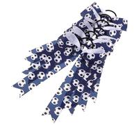 FIXOSHEE Lot de 6 Élastiques pour Cheveux Nœuds en Forme de Ruban Football Féminin Accessoires Décoratifs pour Queues de Cheval Motifs Ballon de Foot pour Entraînements et Fêtes