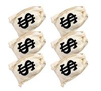 FIXOSHEE Lot de 6 Paquet à Cordon en Coton 17X24 CM Paquet à Billets pour Fête Pirate Accessoires Cosplay Cowboy et Braqueur Pochettes de Transport Décoratives pour Bonbons et