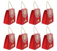 FIXOSHEE Lot de 8 Boîtes à Bonbons Chinoises en Carton, Format Moyen-petit, Boîtes D'emballage de Mariage Portables, Pochette Présent Créative pour Bonbons, Emballage Présent Mariage Rouge