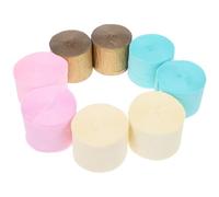 FIXOSHEE Lot de 8 Serpentins en Papier Crépon Indéchirable Couleurs Or Rose Clair Blanc Crème et Bleu Clair Décorations de Fête Polyvalentes pour Mariage Anniversaire et Événements