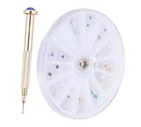 FIXOSHEE Lot De Bijoux Pour Ongles Perceuse Et 24 Breloques, Kit De Décoration Pour Nail Art, Capsules Acryliques, Adapté Aux Utilisations Nomades