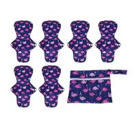 FIXOSHEE Lot de Serviettes Hygiéniques Réutilisables Lavables de Bambou avec Pochette Étanche Protections Féminines Écologiques pour Maternité et Règles Format Extra Large Pliables et