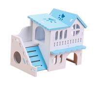 FIXOSHEE Maison Hamster Double Villa Ludique pour Hamsters et Petits Animaux Aire de Jeu et Refuge Sécurisé Stress Sensoriel pour Cage et Environnement Éducatif