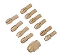 FIXOSHEE Mandrin de Perçage 4.8 Mm Pince en Cuivre, Ensemble 11 Pièces pour Outils Rotatifs, Accessoires de Rechange pour Perceuse Électrique, Lot 1 Écrou Cuivre 10 Pinces Serrage,