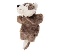 FIXOSHEE Marionnette à Main Loup Peluche Grise Éducatif Interactif pour Garçon Fille Décor de Conte pour École et Maison Marionnette Animaux Peluche pour Jeu Parent-garçon Fille
