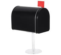 FIXOSHEE Mini Boîte aux Lettres Métallique Étanche avec Support Noir Mini Boîte à Suggestions Décorative pour Maison et Bureau aux Lettres Miniature Résistante Intempéries Compacte et