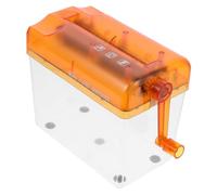 FIXOSHEE Mini Destructeur de Documents Manuel A6 pour Bureau à Domicile, Coupe-Papier Portable Orange Corps Transparent et Boîte de Rangement Intégrée, Usage Professionnel et Domestique