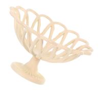 FIXOSHEE Miniature Fruit Bowl with Stylish Hollow Design for Dollhouse Metal Wire Footed Snack Display Stand Compact Decorative Basket for Doll Accessories and Home Décor