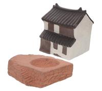 FIXOSHEE Miniature House Figurine for Aquarium Fish Tank Micro Landscape Ornament with Vintage Design Low Maintenance Tiny House Decoration for Fairy Garden and Bonsai