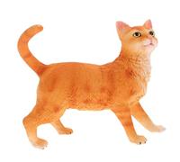 FIXOSHEE Modèle De Chat Réaliste en Plastique pour Garçon Et Filles, Jouet Imitation Chat Éducatif, Figurine Jaune Grand Format, Décoration Ludique pour Bureau Et Apprentissage, Pack Unique