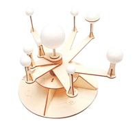 FIXOSHEE Modèle DIY Système Solaire Bois avec Corps Célestes Scientifique Éducatif Spatial pour Garçon Fille Expérience Scientifique Manuelle