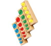 FIXOSHEE Montessori Cylindres Bois Colorés Jeu Éducatif Développement Motricité Fine Garçon Fille Ans Cadeau Éveil Coordination