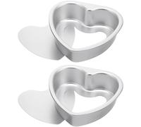 FIXOSHEE Moules à Gâteau Cœur Lot de 2 Amovible 10 CM pour Cuisson de Cheesecakes et Desserts Gourmands