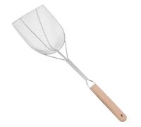 FIXOSHEE Oil Colander Spoon With Wooden Handle Stainless Steel Mesh Skimmer For Frying French Fries Donuts Hot Pot Efficient Metal Drain Scoop For Cooking And Boiling