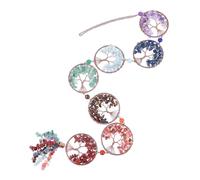 FIXOSHEE Ornement Arbre de Vie Cristal Naturel Pendentif Pierres Précieuses Améthyste Décoration Suspendue pour Voiture Fenêtre et Chambre Chanceux