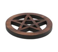 FIXOSHEE Ornement Pentagramme en Bois Massif 15 Cm Décoration Rituelle Wiccan Panneau Mural Pentacle Cérémonie Ésotérique Plateau Rituel