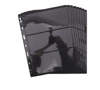 FIXOSHEE Pages Intérieures Détachables pour Album de Timbres, 8 Feuilles Recto-Verso Noires Format 28 X 21,5 CM, Feuilles Mobiles à 3 Rangées pour Collection de Timbres, Accessoire pour