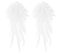 FIXOSHEE Paire de Pinces à Cheveux Décoratives Ailes D'ange Brodées Blanches, Épingles Réutilisables Légères pour Accessoires Coiffure Fille, Décoration Coiffure pour Fêtes et Séances