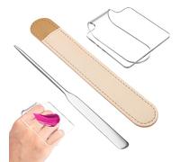 FIXOSHEE Palette de Maquillage Mixte avec Spatule Inox et Pochette PU Plateau Transparent pour Fond de Teint Adaptée Aux Professionnelles et Passionnées de Maquillage