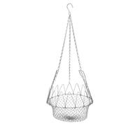 FIXOSHEE Panier de Nourriture Suspendu pour Poules Pliable avec Chaîne Support Légumes et Fruits pour Alimentation Propre et Saine des Poulets Élevage