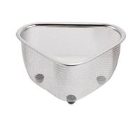 FIXOSHEE Panier Égouttoir Angle pour Évier Cuisine Rangement Triangulaire et Ventilé Organisateur Éponge et Fruits Support Drainage Pratique et Compact
