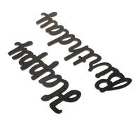 FIXOSHEE Panneau Mural en Bois « Joyeux Anniversaire » Noir, Lettres découpées Autocollantes pour décoration Anniversaire, Fond de scène, décoration de Table, décor Vintage pour fête et Chambre