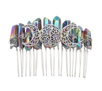 FIXOSHEE Peigne à Cheveux Décoratif Fait Main Motif Trois Lunes 20 Dents en Fil Argenté Accessoire Cheveux Fille Naturel pour Coiffure Mariée Présent Original et Élégant