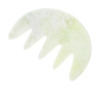 FIXOSHEE Peigne de Massage Jade Naturel à Dents Larges Masseur de Tête Ergonomique pour Chevelu Visage et Cou Accessoire de Détente Portable pour Soins Traditionnels de Médecine Chinoise