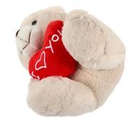 FIXOSHEE Peluche Ours Peluche Douce Beige avec Cœur Adorable pour Décoration et Cadeau Anniversaire Saint-Valentin