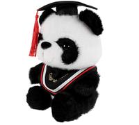 FIXOSHEE Peluche Panda Diplômé Rouge Toque de Graduation en Peluche Doux et Confortable pour Présent de Fin D’études Décoration Fête de Remise de Diplôme et Souple
