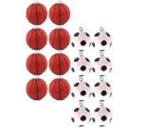 FIXOSHEE Pendentifs Porte-clés Basketball Football 16 Pièces Résine Fer, Accessoires DIY Unisexe, Couleurs Naturelles, Breloques Créatives Bricolage Bijoux, Loisirs Créatifs Présent Fête
