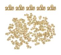 FIXOSHEE Pendentifs Porte-Clés en Alliage 100 Pcs 2026 Breloques Chiffres Métal 14X9 MM 05 G pour Création Bijoux DIY Accessoires Charme Bracelets Ornements Année 2026 pour Loisirs