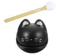FIXOSHEE Percussion Bois Forme de Chat Noir Instrument de Bureau Éducatif et Décoratif de Relaxation et Décompression Portable