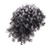 FIXOSHEE Perruque Queue de Cheval Frisée avec Frange Intégrée Perruque Courte pour Cosplay et Fête Style Afro Bouclé Volumineux Adaptée Femmes et Filles