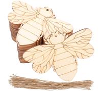 FIXOSHEE Pièces en Bois d'Abeille à Peindre, Lot de 50 Disques Bruts pour Projets DIY, Accessoires de Peinture et Sculpture pour Garçon et Filles, Décoration de Fête et Activités Scolaires