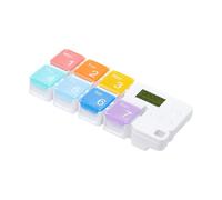 FIXOSHEE Pilulier Électronique 7 Compartiments Semainier - Boîte à Remède Portable Étanche, Minuterie Intelligente Rappel - Organisateur Compact Résistant à L’usure pour Usage Domestique