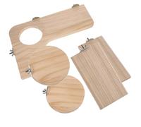 FIXOSHEE Planche de Saut Bois Naturel pour Perroquet et Écureuil Plateau Stable pour Petits Animaux Support Multifonction pour Cage ou Sol