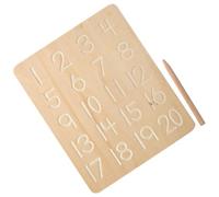 FIXOSHEE Planche D'écriture Montessori Double Face en Bois de Hêtre Naturel, Tableau Pédagogique pour Traçage des Lettres et Chiffres, Outil Éducatif pour Développement Motricité Fine,