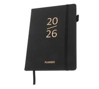 FIXOSHEE Planner Vertical Journal Notebook With Faux Leather Cover Daily Weekly Monthly Organizer For Business Travel And Academic Scheduling