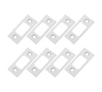 FIXOSHEE Plaque de Gâche en Acier Inoxydable 8 Pièces 16 Vis Lot de Gâches de Remplacement pour Pêne Dormant Compatible Porte en Bois Renforcement Serrure pour Maison et Bureau